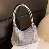 Soft Cloth Beaded Shoulder Bag for Women