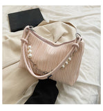 Soft Cloth Beaded Shoulder Bag for Women