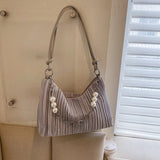 Soft Cloth Beaded Shoulder Bag for Women