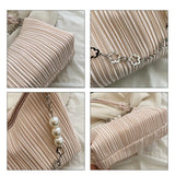 Soft Cloth Beaded Shoulder Bag for Women