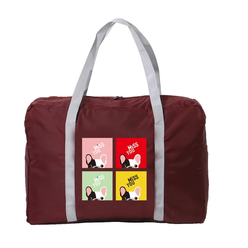 Foldable Travel Bag Ladies Large Capacity Pattern Luggage Bag Waterproof