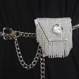 Plaid Tassel Waist Chain Fanny Pack Dress