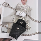 Plaid Tassel Waist Chain Fanny Pack Dress
