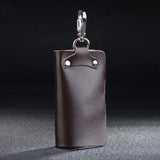 Leather Keychain Men Women Key Holder Organizer Pouch Cow Split Car Long Key Bag