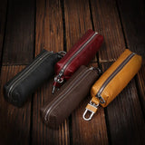 Leather Keychain Organizer Pouch Car Key Bag Housekeeper Key Case