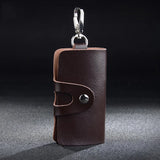 Leather Keychain Men Women Key Holder Organizer Pouch Cow Split Car Long Key Bag