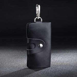 Leather Keychain Men Women Key Holder Organizer Pouch Cow Split Car Long Key Bag