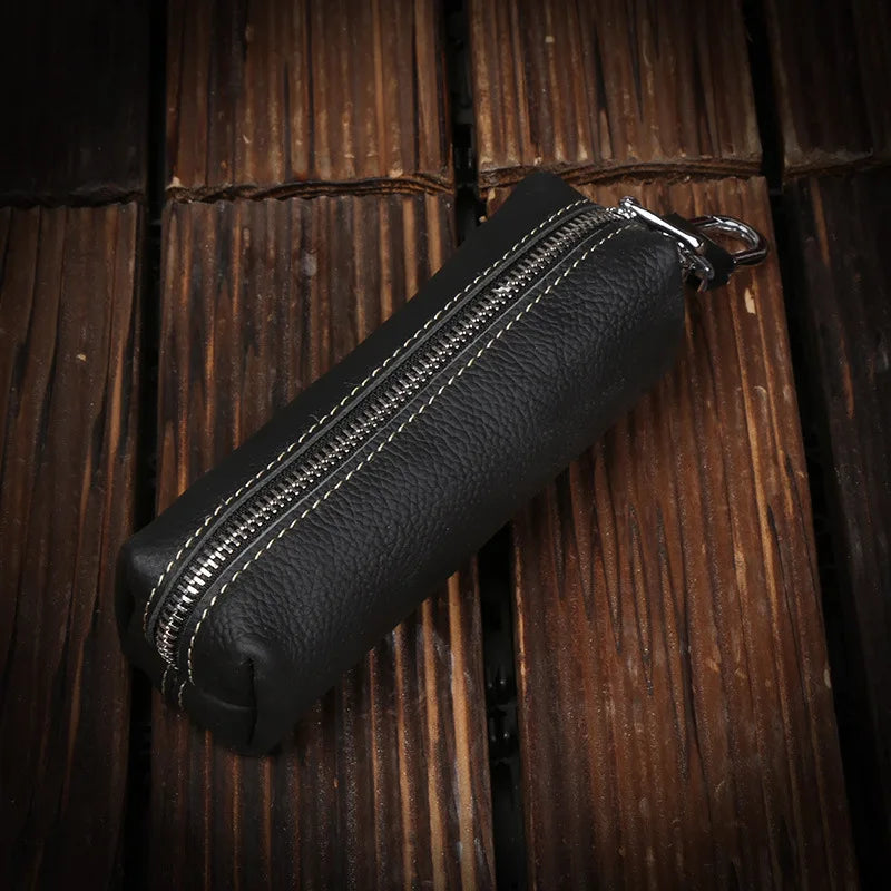 Leather Keychain Organizer Pouch Car Key Bag Housekeeper Key Case