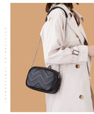 Leather Women Bags Wave Shoulder Crossbody Classic Messenger Bag