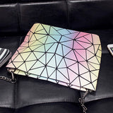 Geometric Luminous Messenger Bag Chain Shoulder Crossbody Women Bolsa
