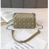 Summer Lady Leather Messenger Bag Chain Small Rivet Handbags