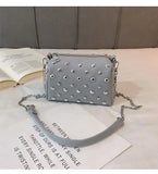 Summer Lady Leather Messenger Bag Chain Small Rivet Handbags