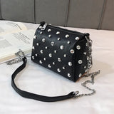 Summer Lady Leather Messenger Bag Chain Small Rivet Handbags