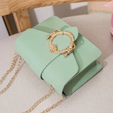 Girl PU Leather Square Bag Lovely Japanese Chain One Shoulder Crossbody Bag