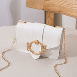 Girl PU Leather Square Bag Lovely Japanese Chain One Shoulder Crossbody Bag