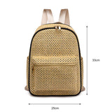 Women's Summer Straw Backpack Boho Beach School Bag