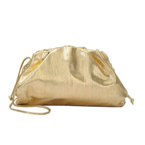 Golden Cloud Braided Dumpling Bag Clutch One Shoulder Diagonal Purse