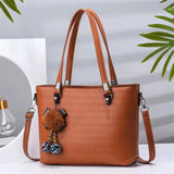 Hair Ball Ornaments Handbag Pleated One-shoulder Diagonal Bag Large-capacity