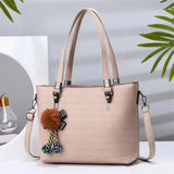 Hair Ball Ornaments Handbag Pleated One-shoulder Diagonal Bag Large-capacity