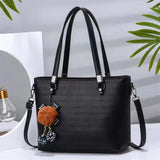Hair Ball Ornaments Handbag Pleated One-shoulder Diagonal Bag Large-capacity