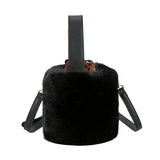 Soft Hairy Bucket Bag Single Shoulder Messenger Handbag