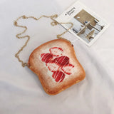 Funny Small Bread Pattern Shoulder Bag Crossbody Chain Messenger Bag