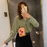Funny Small Bread Pattern Shoulder Bag Crossbody Chain Messenger Bag