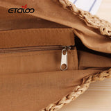 Half-Round Rattan Woven Straw Bag Crossbody Beach Handbag
