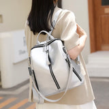 Waterproof PU Backpack Large Capacity School Bag Multifunctional Handbag