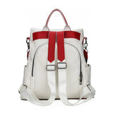 Leather Anti-Theft Women Backpack Large Capacity School Bag