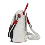 Leather Anti-Theft Women Backpack Large Capacity School Bag