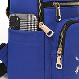 Embroidered Nylon Backpack Large Capacity Girls School Bag