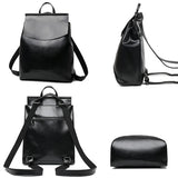 High Women PU Leather Teenage Girls Backpack