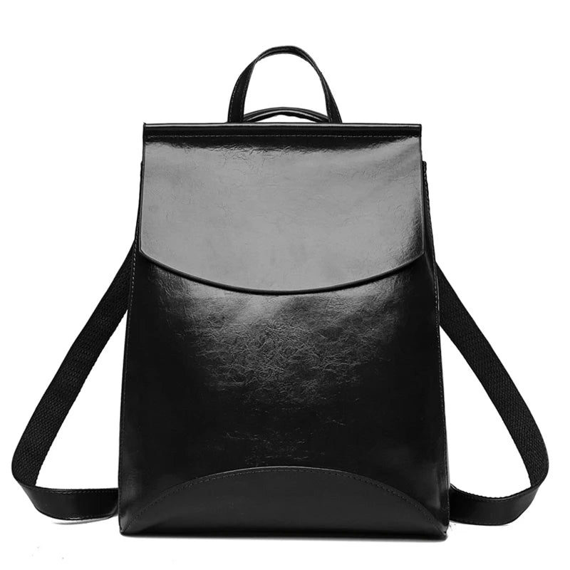 High Women PU Leather Teenage Girls Backpack