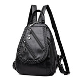 Women's Travel Backpack Shoulder Bag Casual Chest Bag Pu Leather
