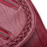 Women's Travel Backpack Shoulder Bag Casual Chest Bag Pu Leather