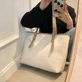 High-capacity Tote Bag Commuter Bag Female Joker Texture Bag