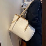 High-capacity Tote Bag Commuter Bag Female Joker Texture Bag