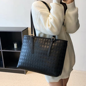 High-capacity Tote Bag Commuter Bag Female Joker Texture Bag