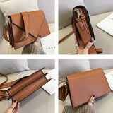 Women's PU Leather Shoulder Messenger Bag Casual Square S1982