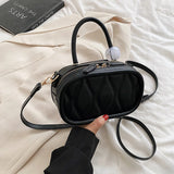 Wavy Embroidery Thread Shoulder Bag Top-handle Bag Purses Sac