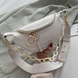 Women's Messenger Bag with Chains Shoulder Handbag PU Leather