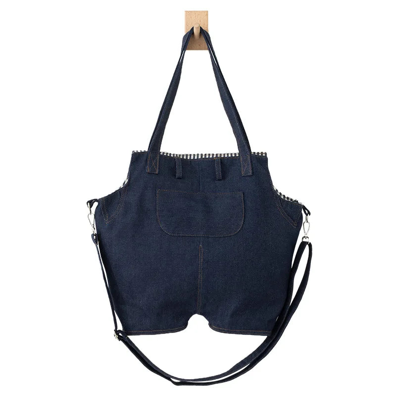 Retro Denim Messenger Bag for Women