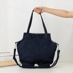 Retro Denim Messenger Bag for Women