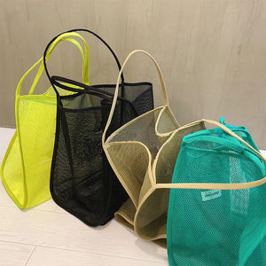 Transparent Mesh Shoulder Bag All-match Shopping Bag Beach Bag