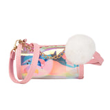Kids Girls Crossbody Bag Clear Shoulder Purse with Pompom