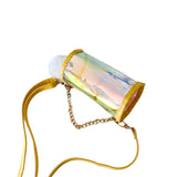 Kids Girls Crossbody Bag Clear Shoulder Purse with Pompom