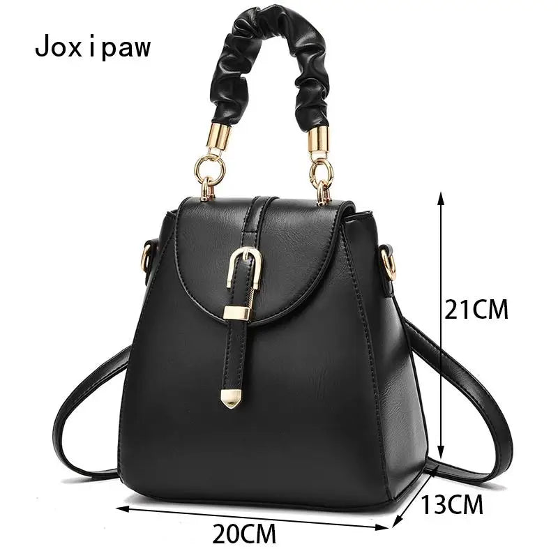 Vintage Large Capacity Handbag for Women Pu Leather Shoulder Bag