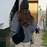 Matte Texture Shoulder Bag with Large Capacity