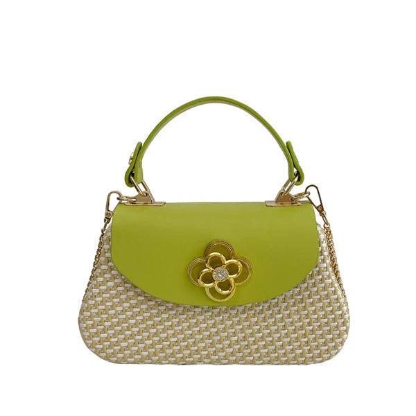 Texture Net Red Girl Hand Chain Cross Body Woven Bag
